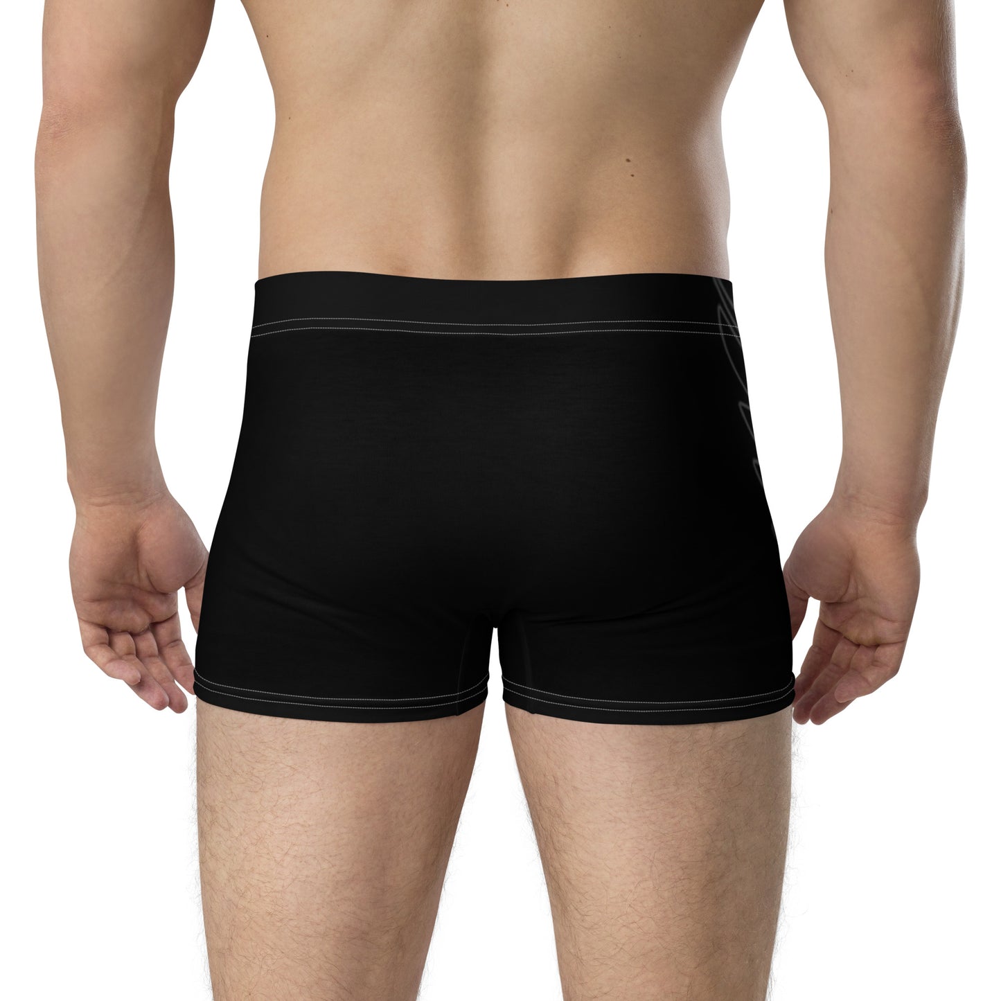 Men's Black PWRF Brand Logo Right Leg Boxer Briefs