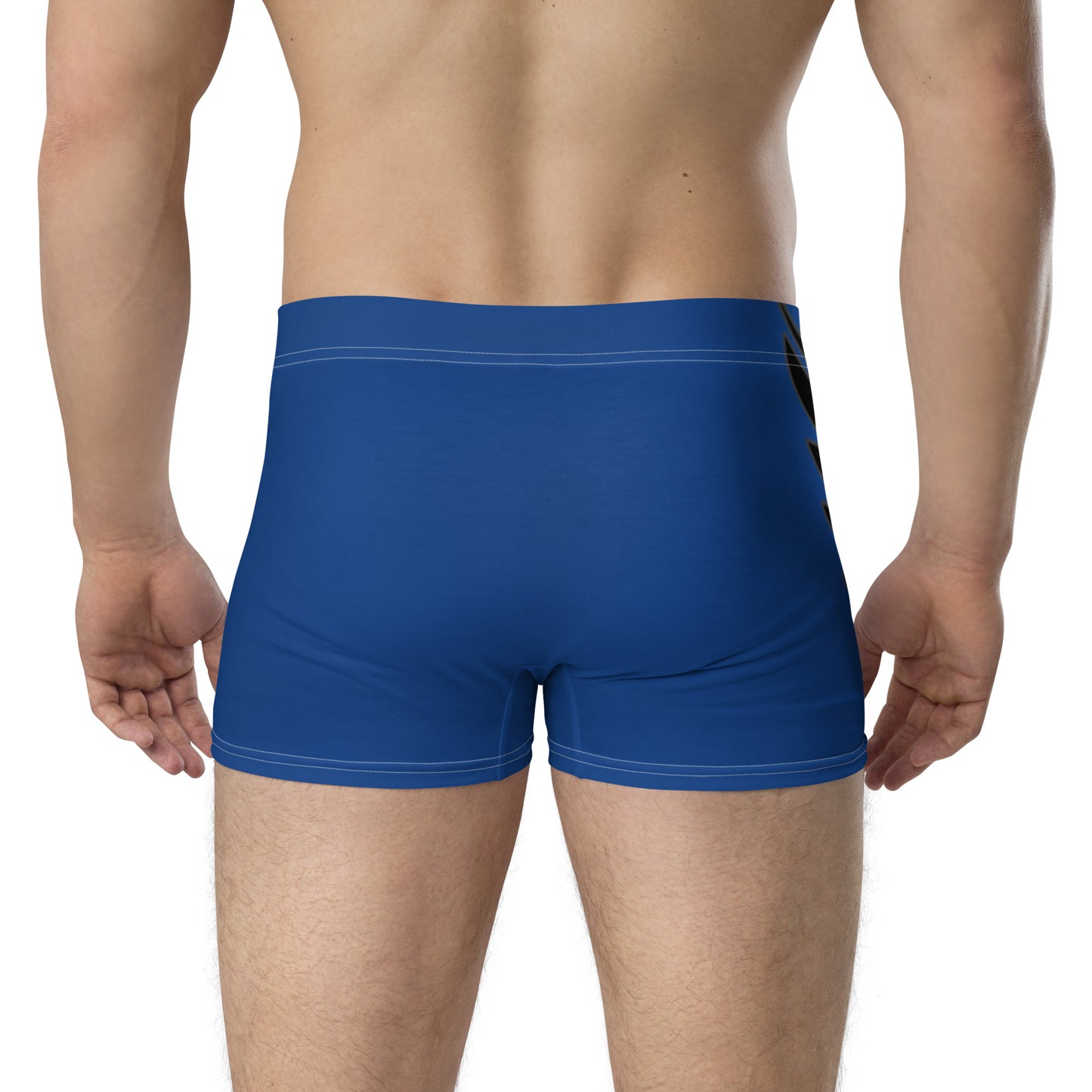 Men's Blue PWRF Brand Logo Right Leg Boxer Briefs