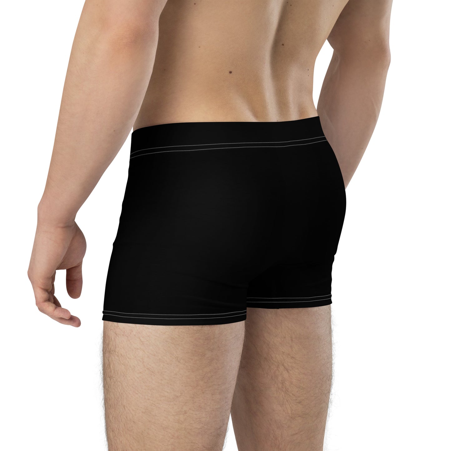 Men's Black PWRF Brand Logo Right Leg Boxer Briefs