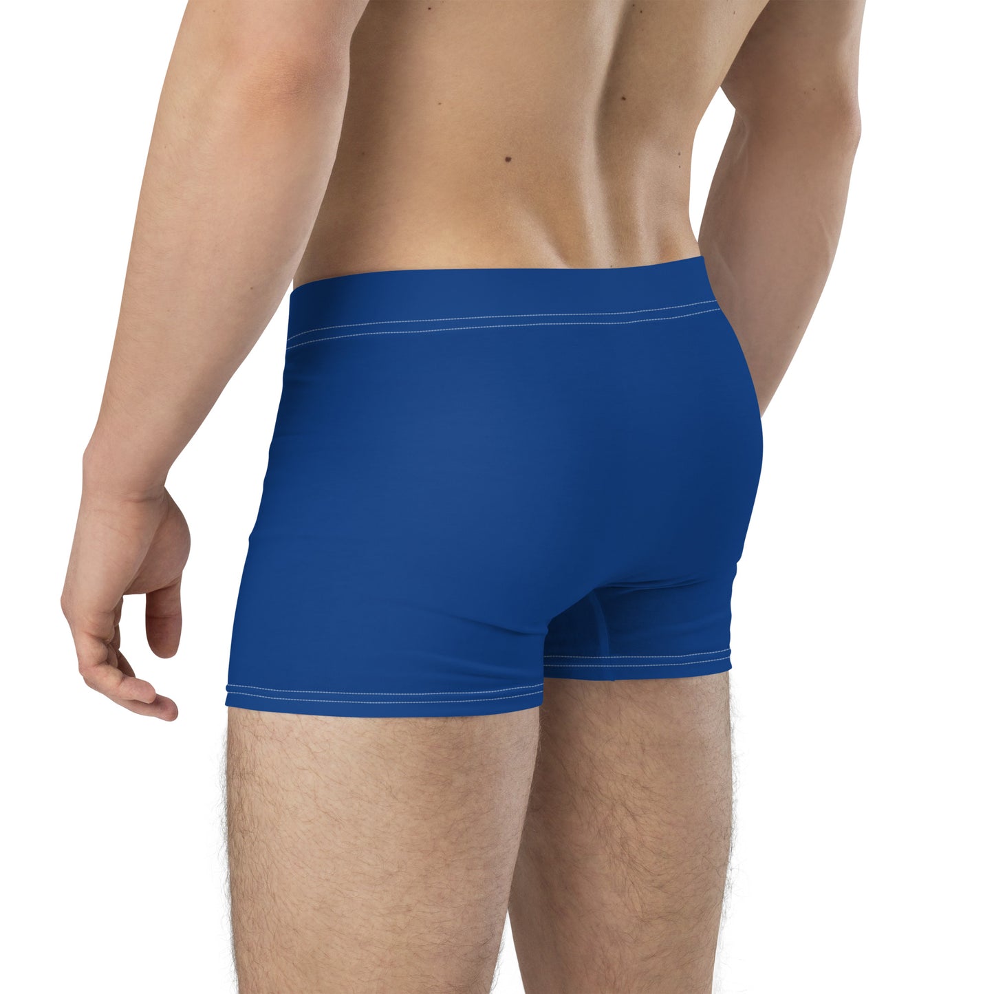 Men's Blue PWRF Brand Logo Right Leg Boxer Briefs