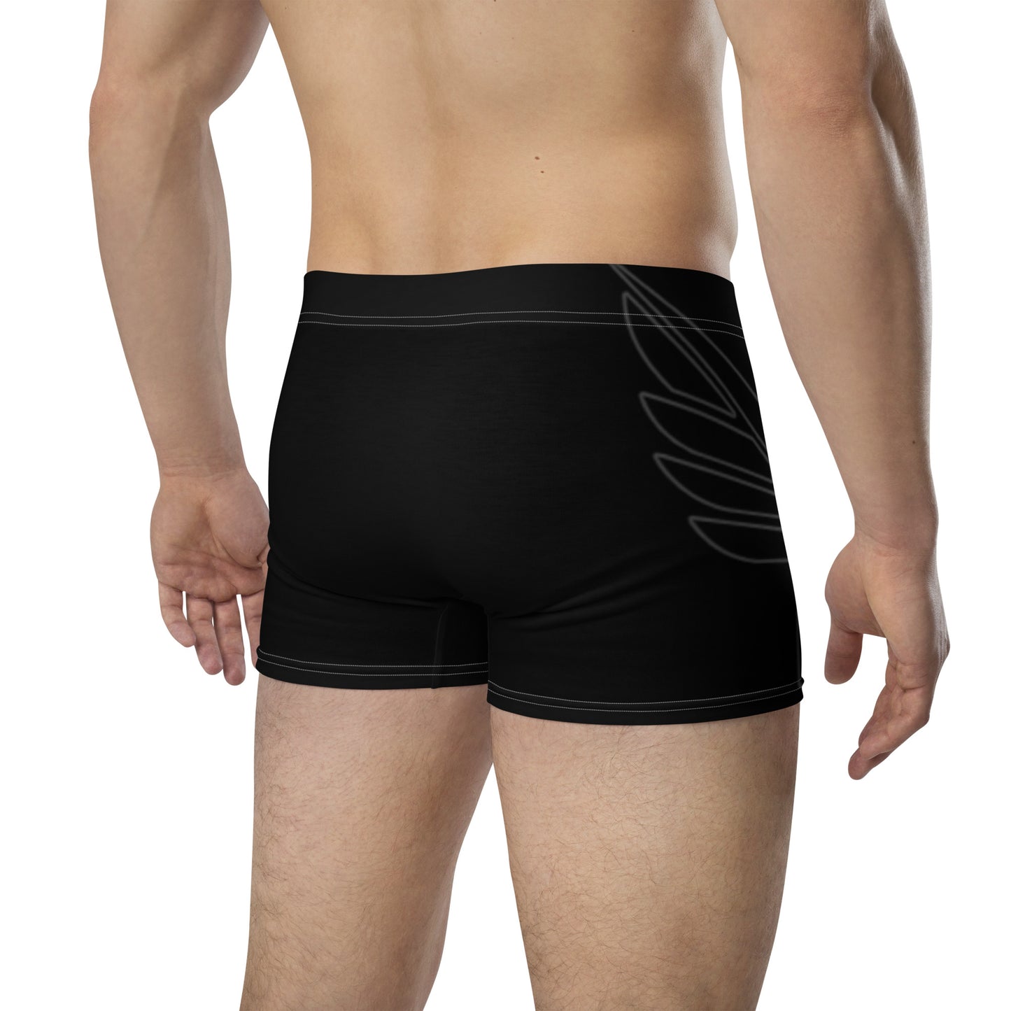 Men's Black PWRF Brand Logo Right Leg Boxer Briefs