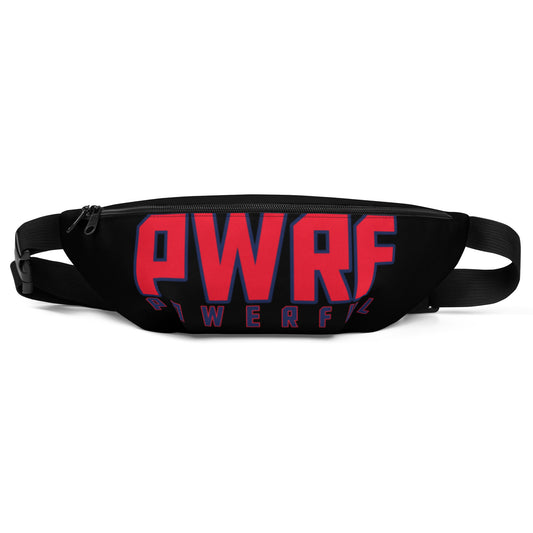 PWRF POWERFUL Black and Red Fanny Pack