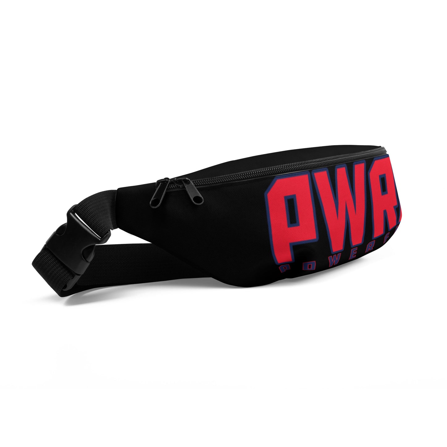 PWRF POWERFUL Black and Red Fanny Pack