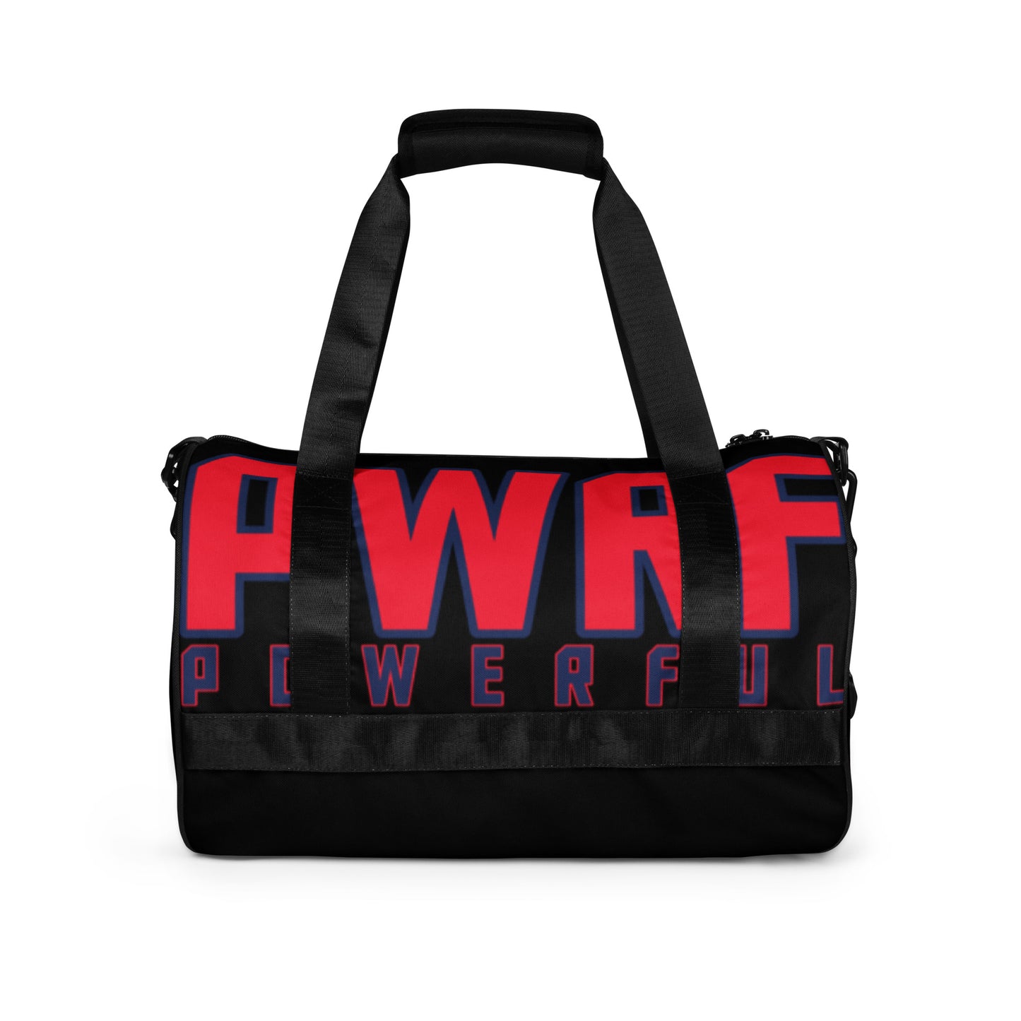 PWRF POWERFUL Black and Red All-over Print Gym Bag