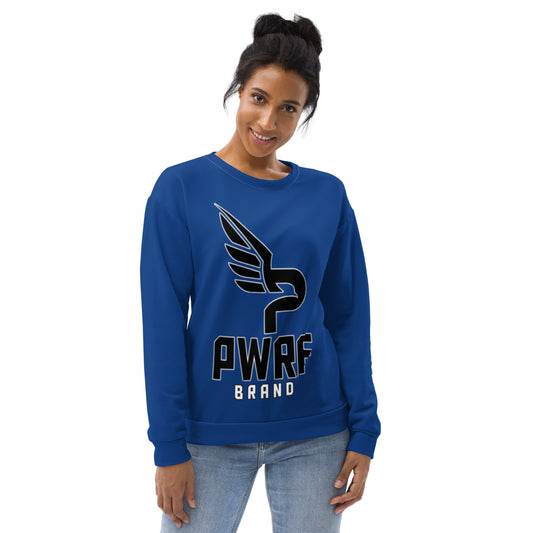 Women's PWRF Brand Large Blue Unisex Sweatshirt