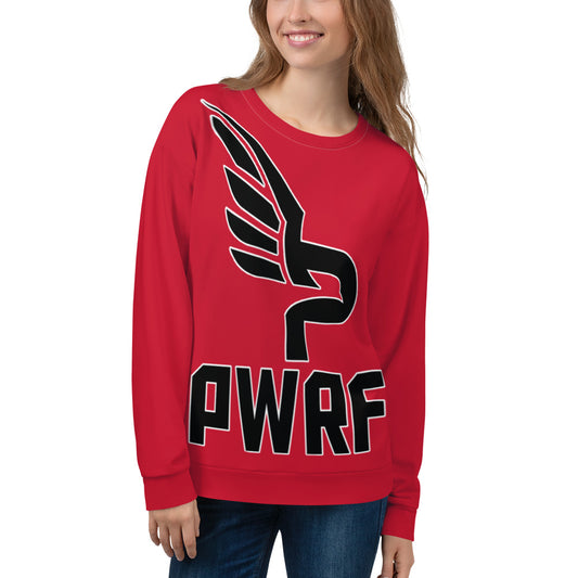 Women's PWRF Brand Large Logo Unisex Red Sweatshirt