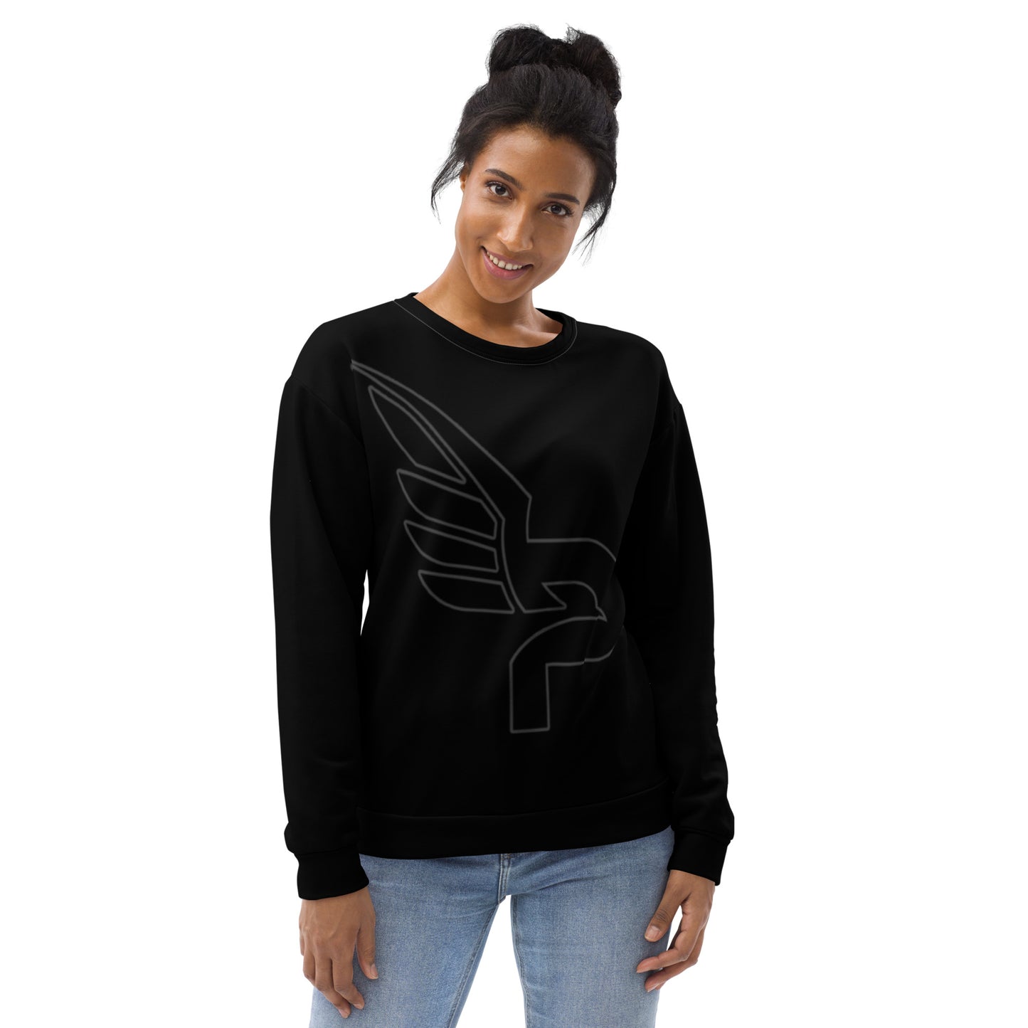 Women's PWRF Brand Black Unisex Sweatshirt