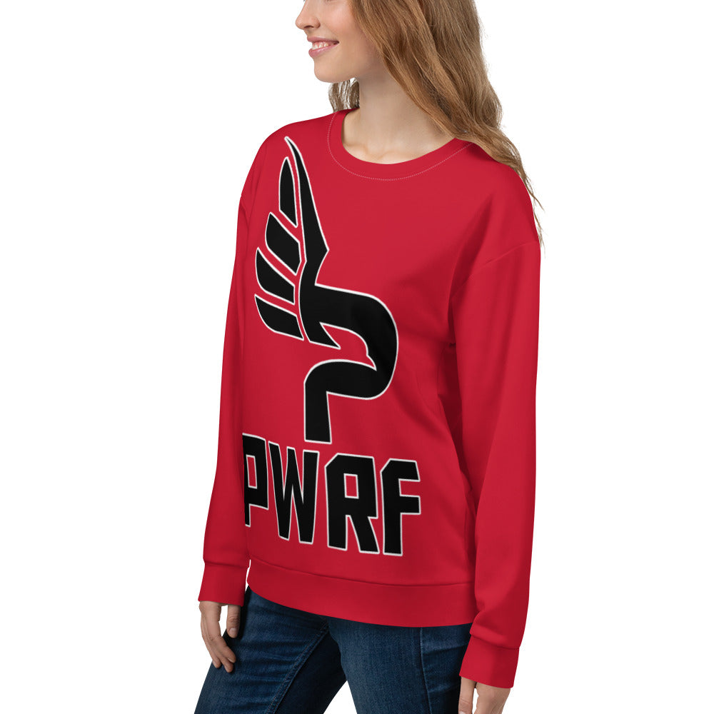 Women's PWRF Brand Large Logo Unisex Red Sweatshirt