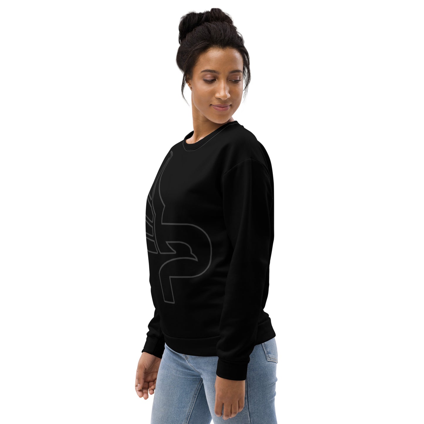 Women's PWRF Brand Black Unisex Sweatshirt