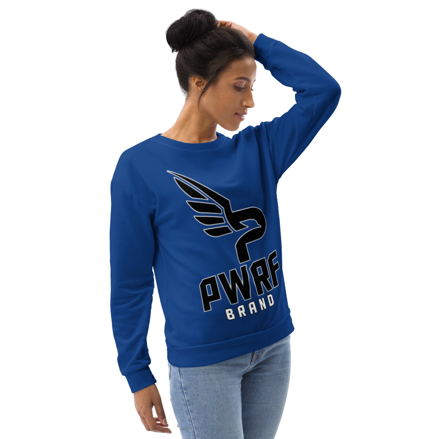 Women's PWRF Brand Large Blue Unisex Sweatshirt