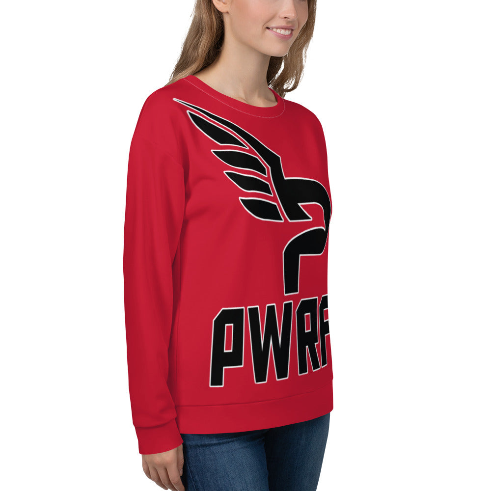 Women's PWRF Brand Large Logo Unisex Red Sweatshirt