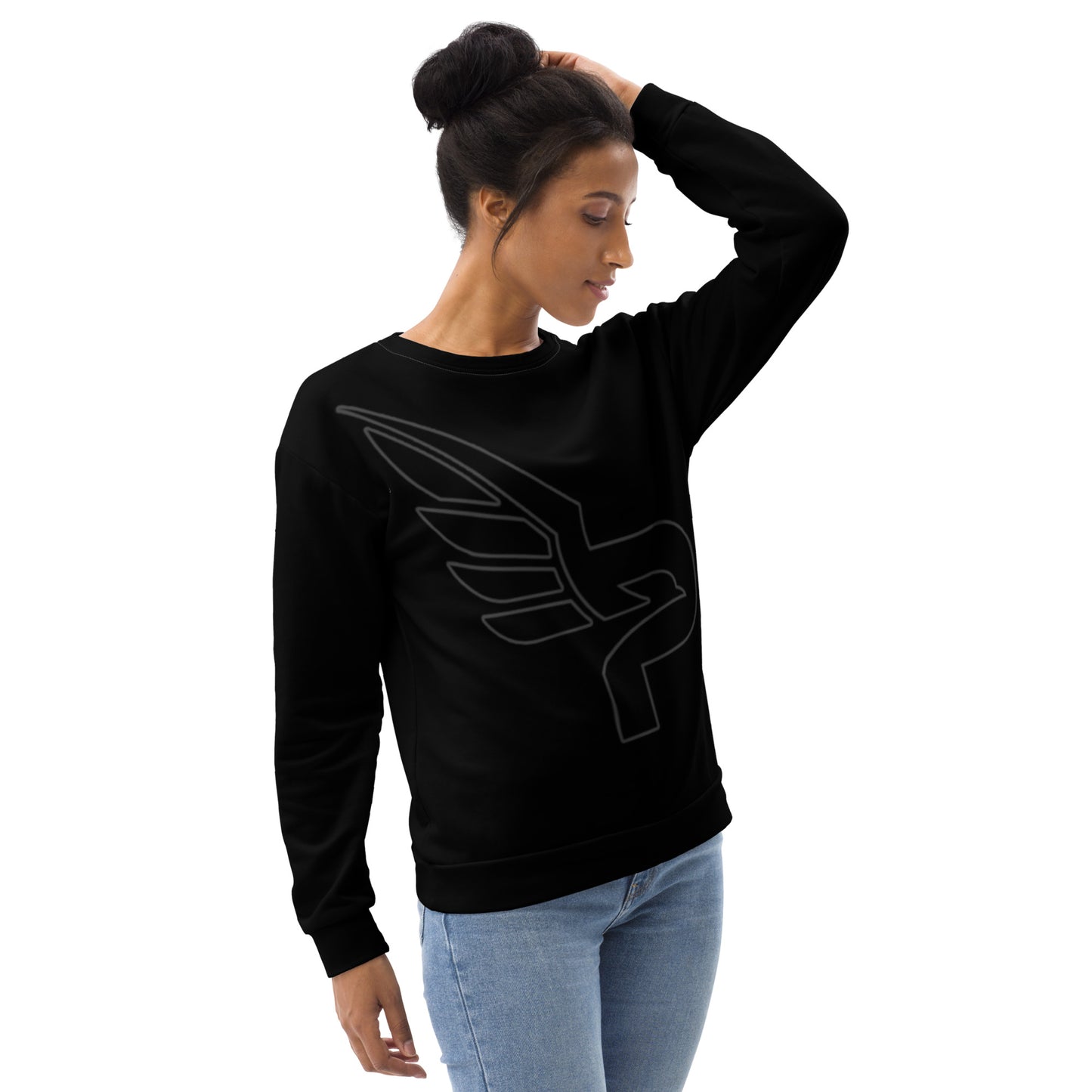 Women's PWRF Brand Black Unisex Sweatshirt