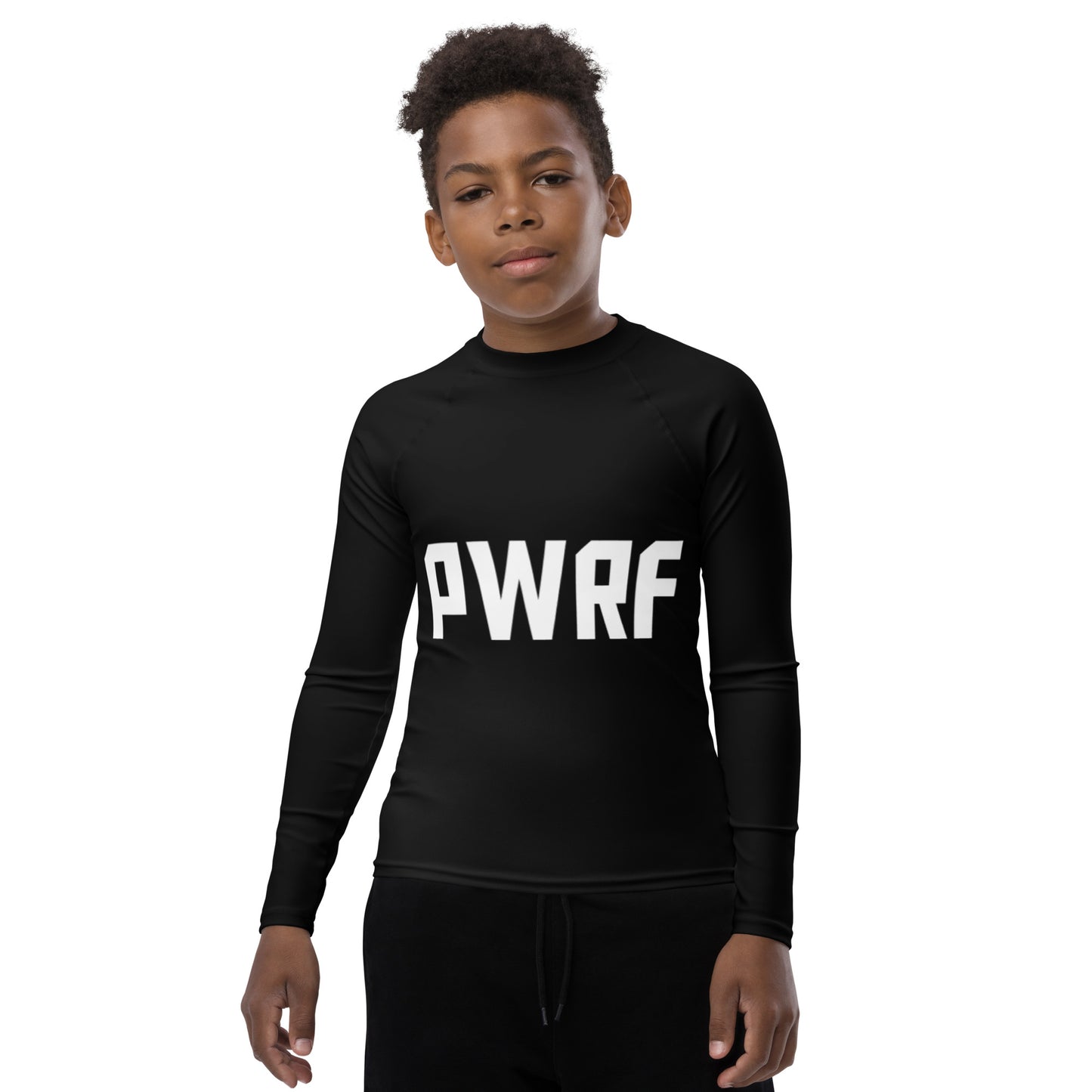 Youth Black PWRF Rash Guard