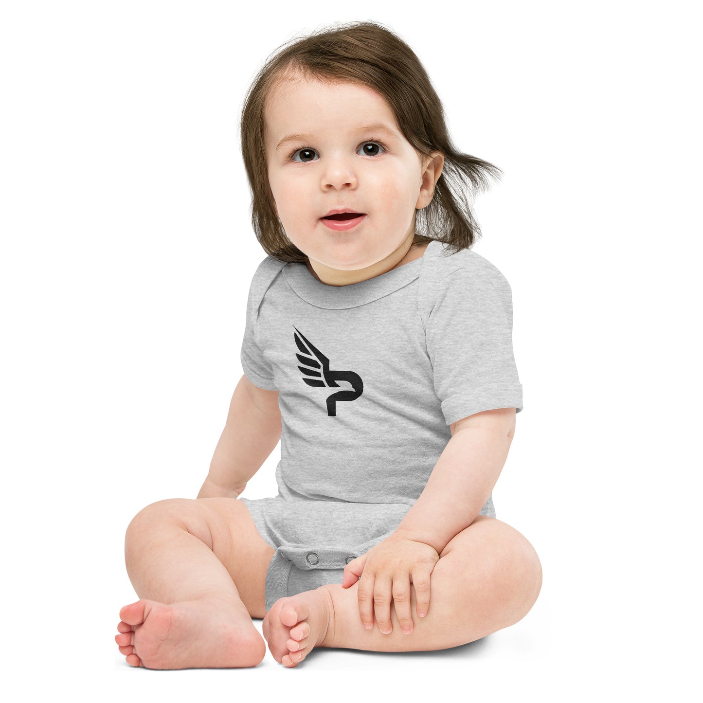 PWRF Brand Embroidered Baby Short Sleeve One Piece