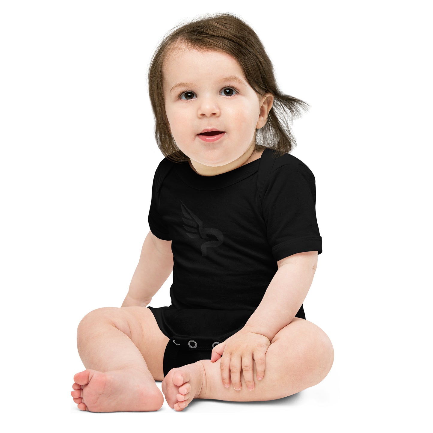 PWRF Brand Embroidered Baby Short Sleeve One Piece