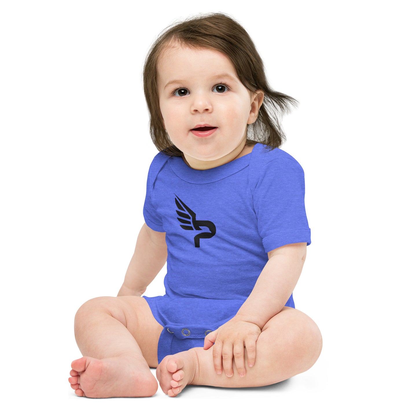 PWRF Brand Embroidered Baby Short Sleeve One Piece