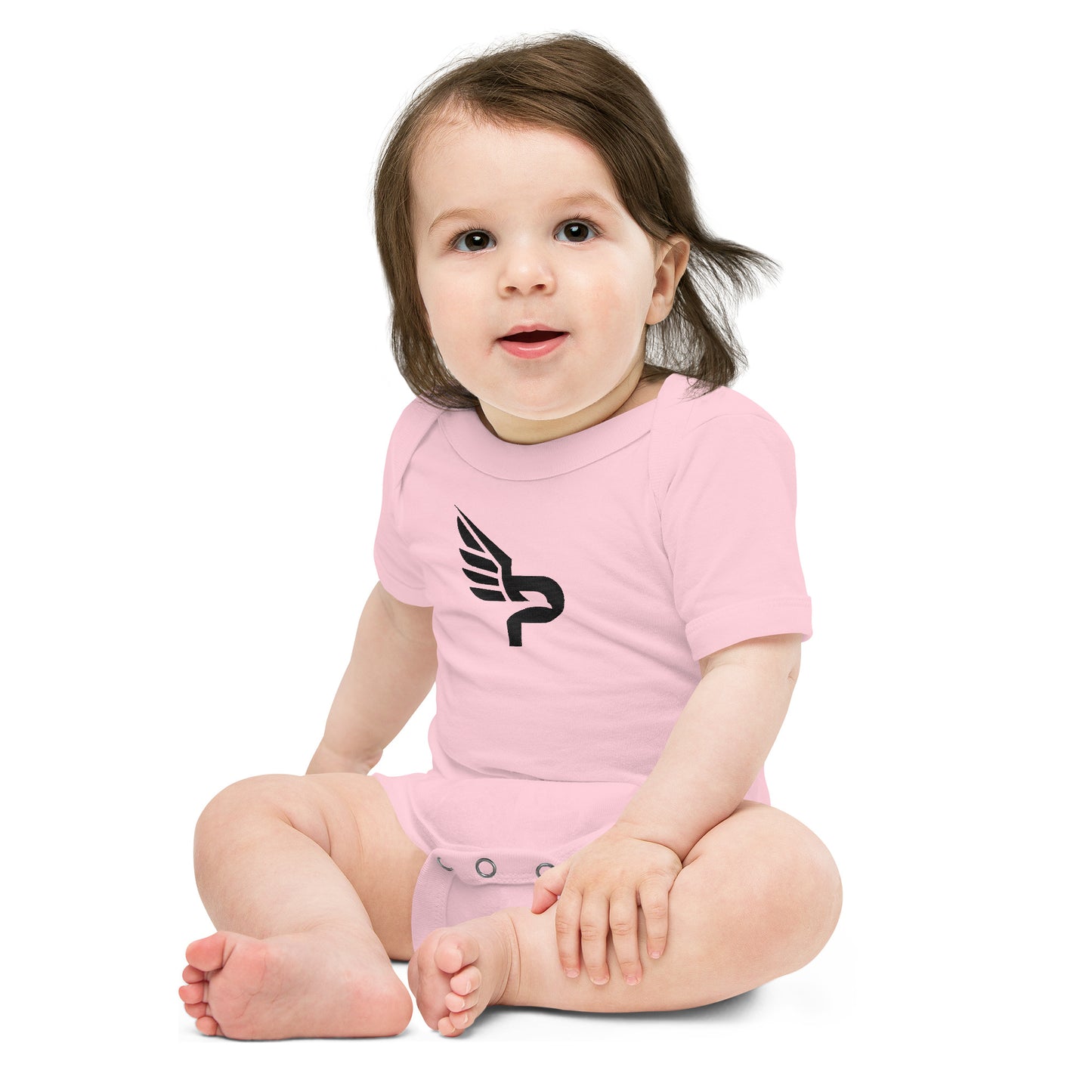 PWRF Brand Embroidered Baby Short Sleeve One Piece