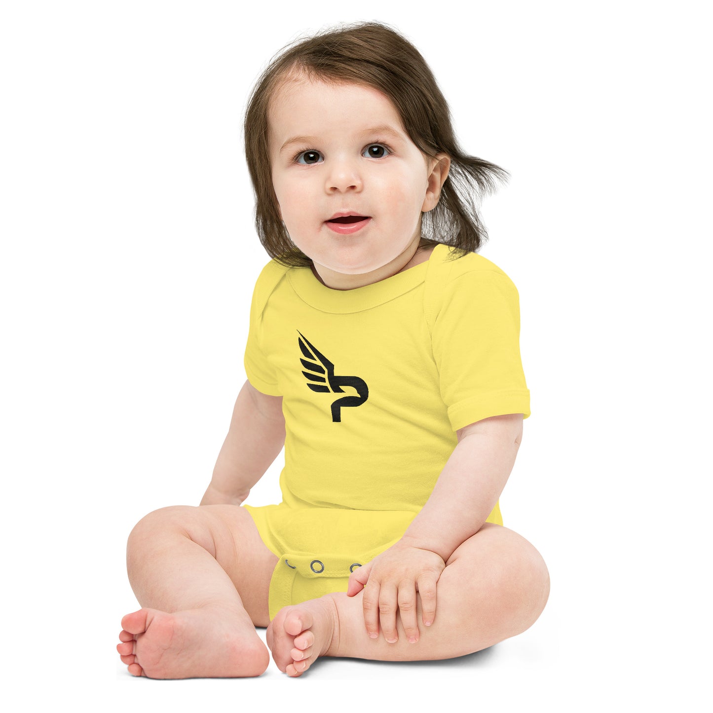 PWRF Brand Embroidered Baby Short Sleeve One Piece