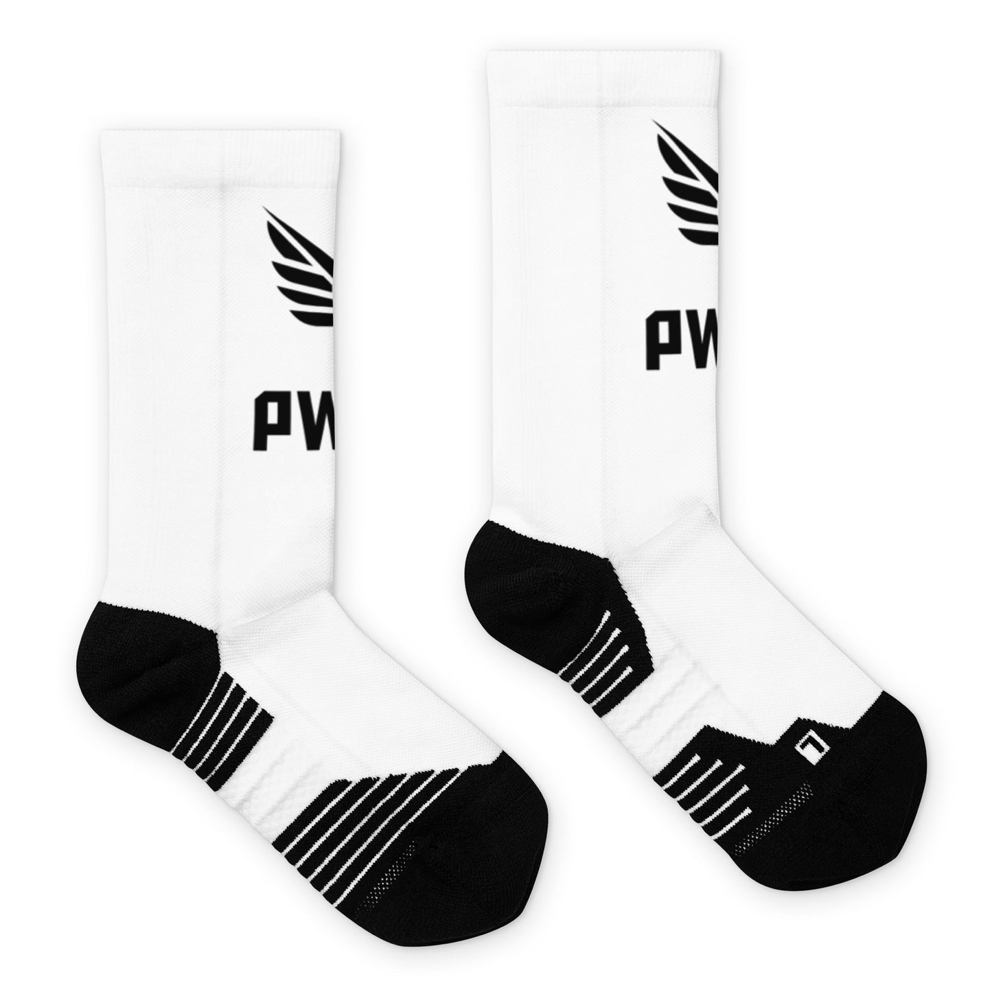 PWRF Brand Black & White Crew Socks