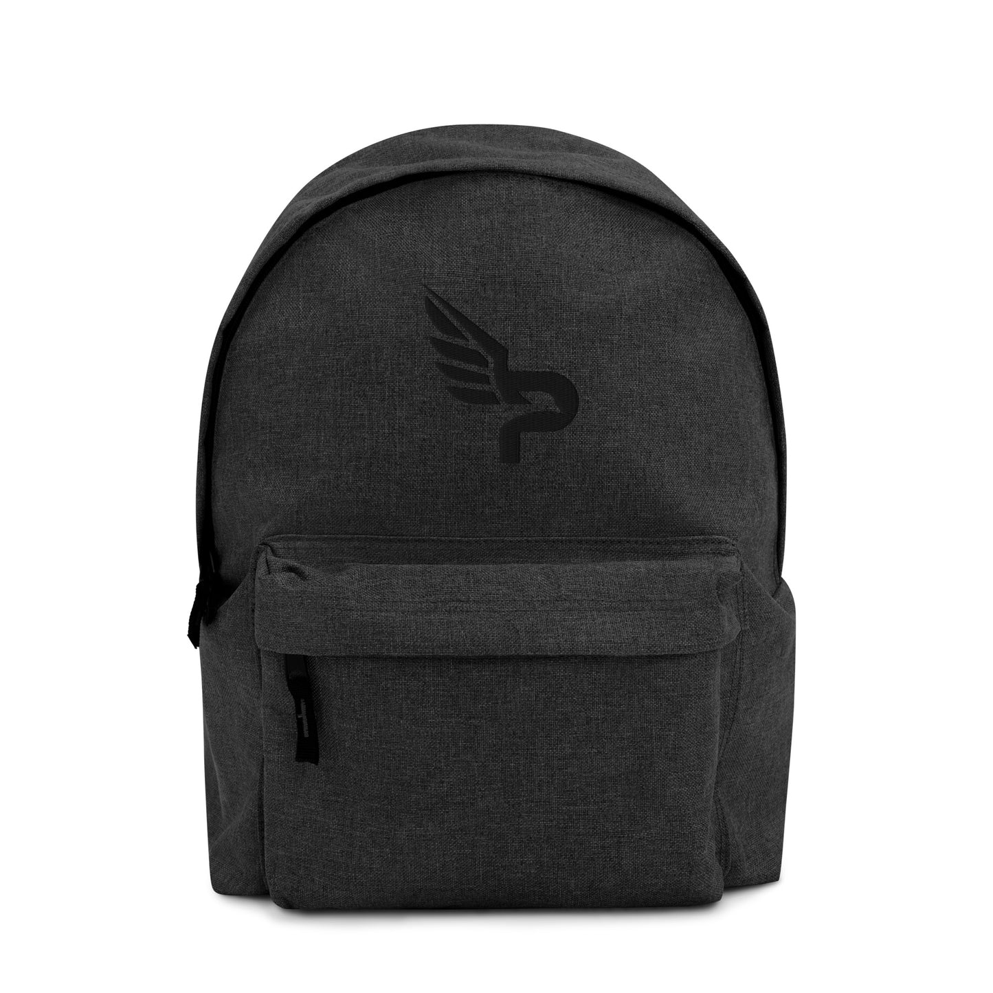 PWRF BRAND Logo Black Embroidered Backpack