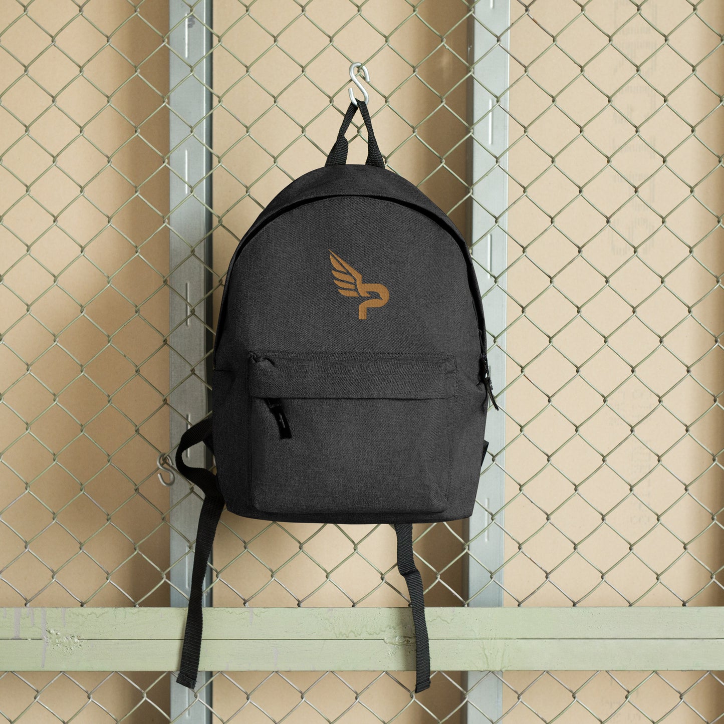 PWRF BRAND Logo Old Gold Embroidered Backpack