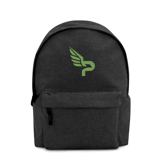 PWRF BRAND Logo Kiwi Green Embroidered Backpack