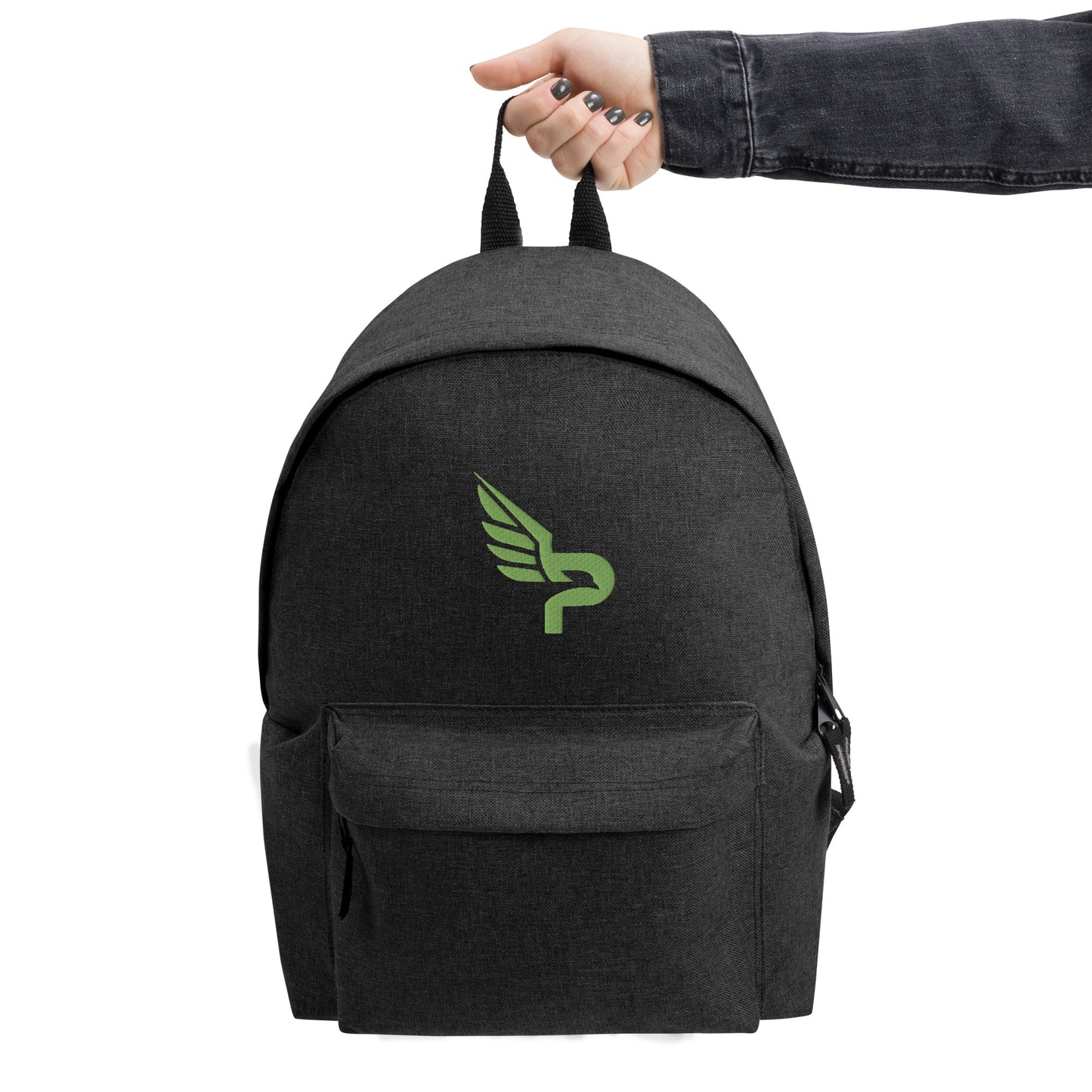 PWRF BRAND Logo Kiwi Green Embroidered Backpack