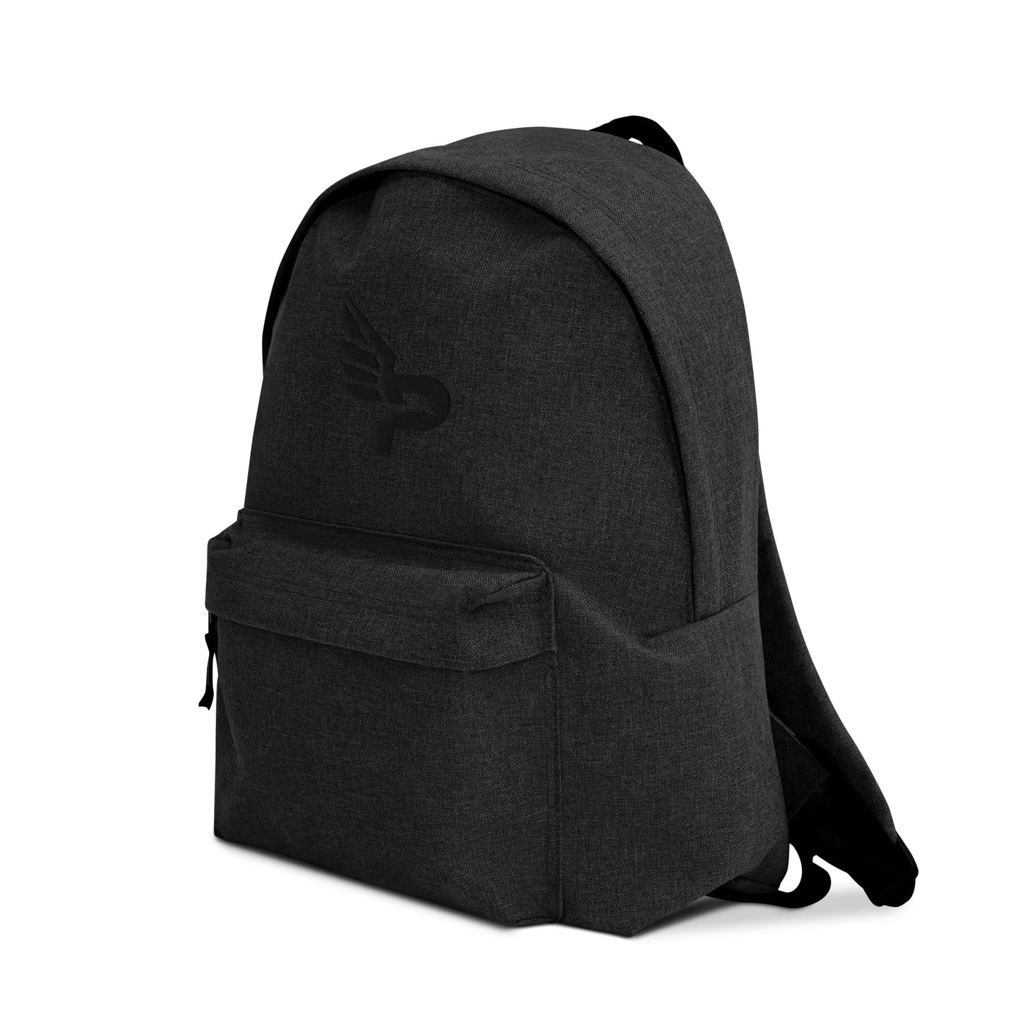 PWRF BRAND Logo Black Embroidered Backpack