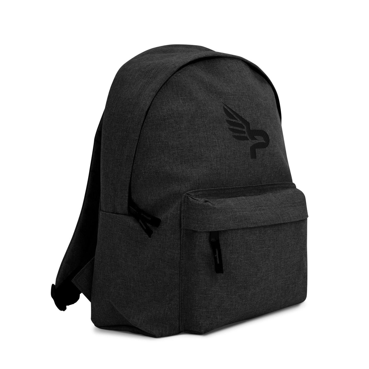 PWRF BRAND Logo Black Embroidered Backpack