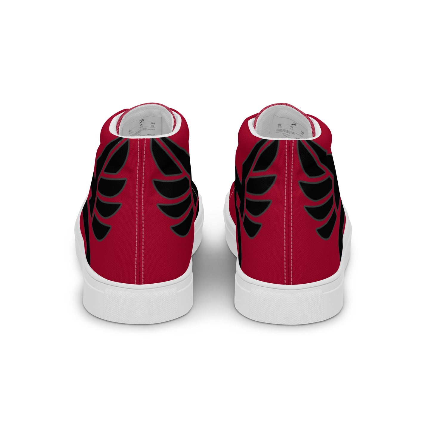 Men’s PWRF Brand Logo on Red High Top Canvas Shoes