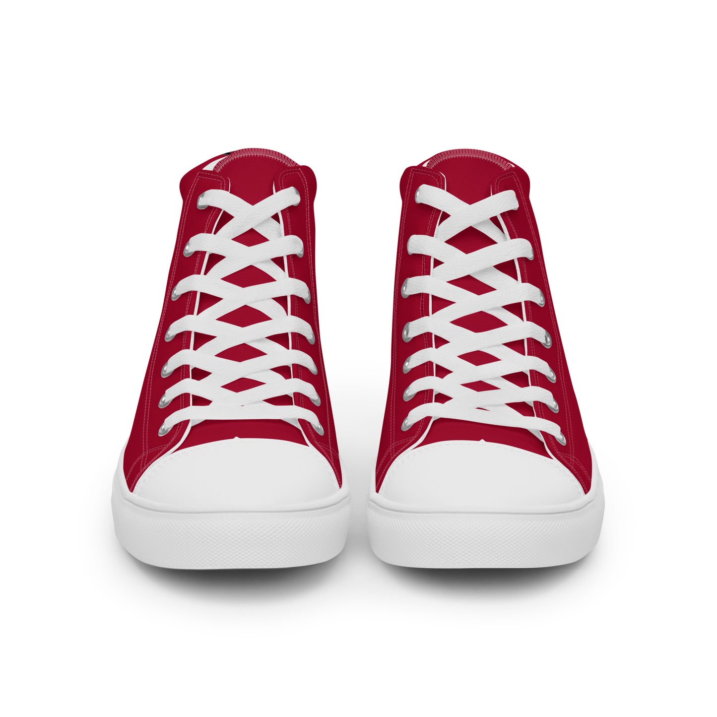 Men’s PWRF Brand Logo on Red High Top Canvas Shoes