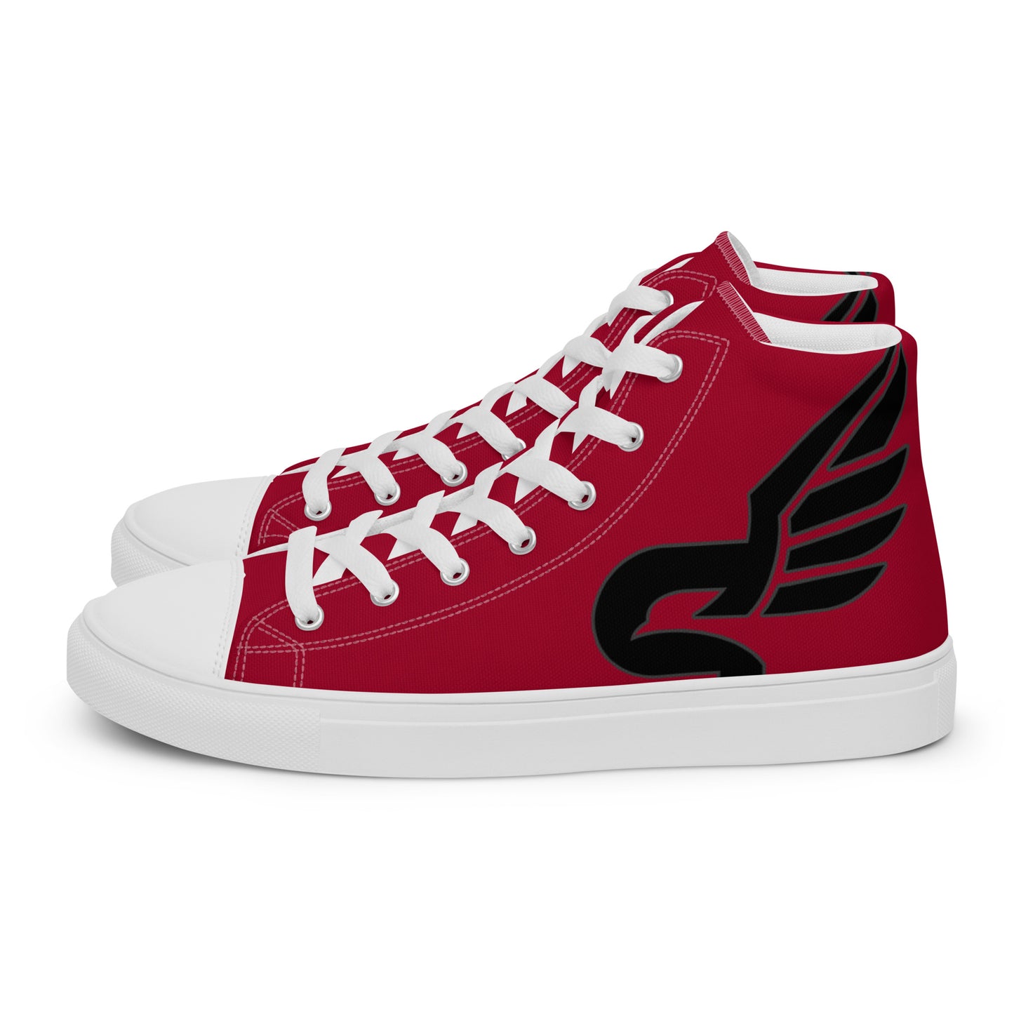 Men’s PWRF Brand Logo on Red High Top Canvas Shoes