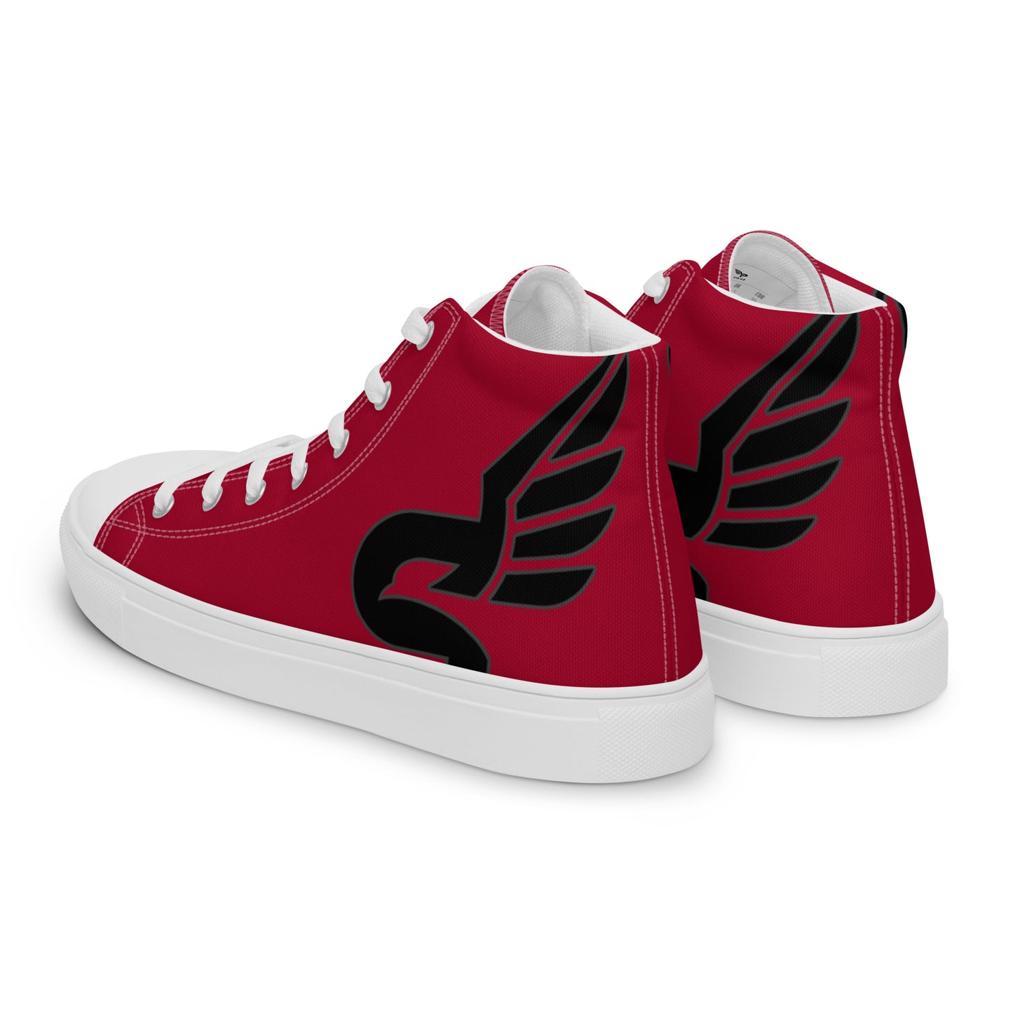 Men’s PWRF Brand Logo on Red High Top Canvas Shoes