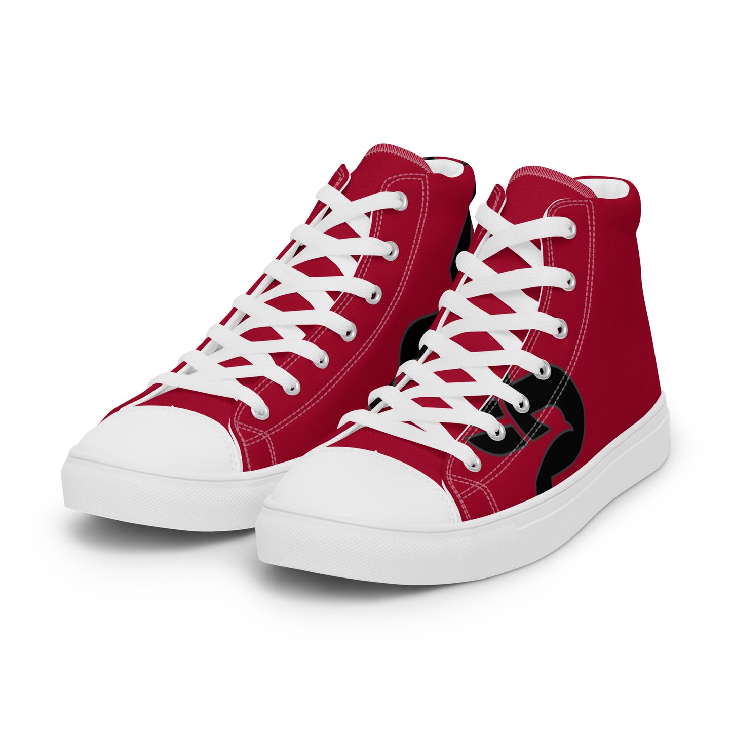 Men’s PWRF Brand Logo on Red High Top Canvas Shoes