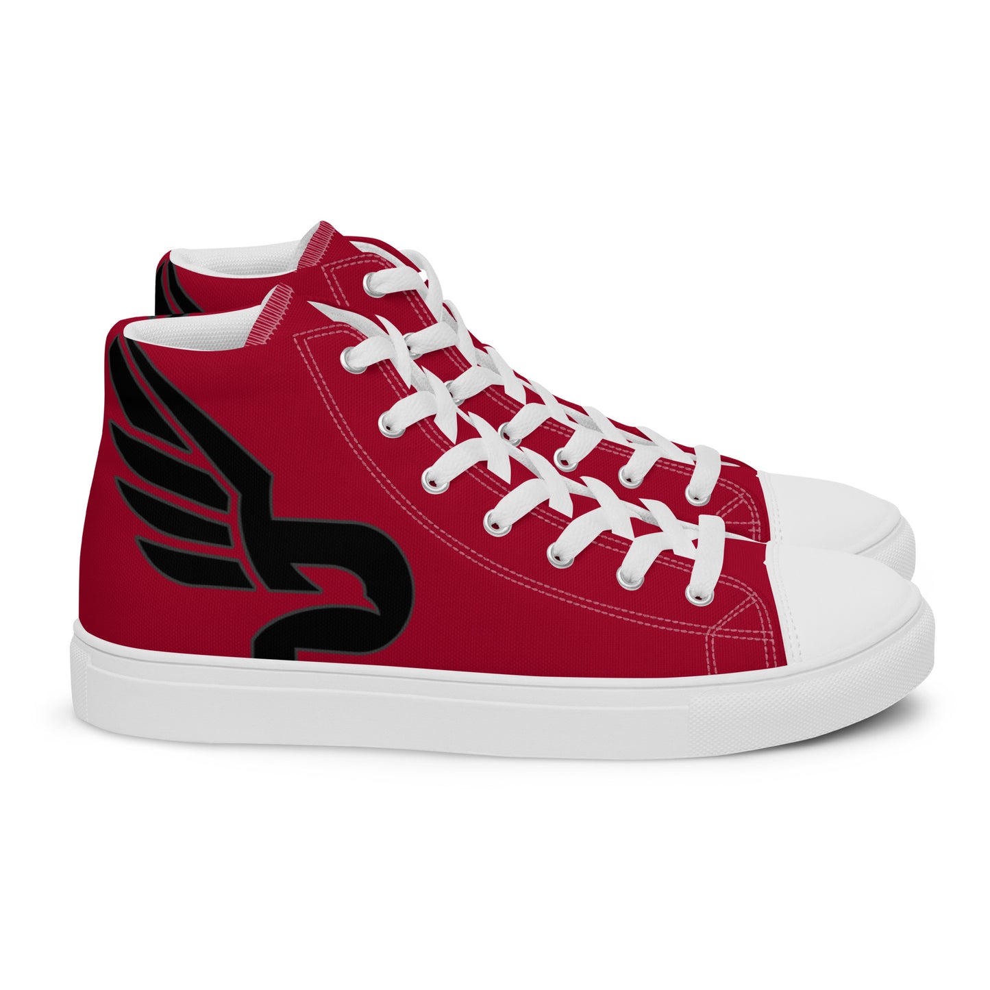 Men’s PWRF Brand Logo on Red High Top Canvas Shoes