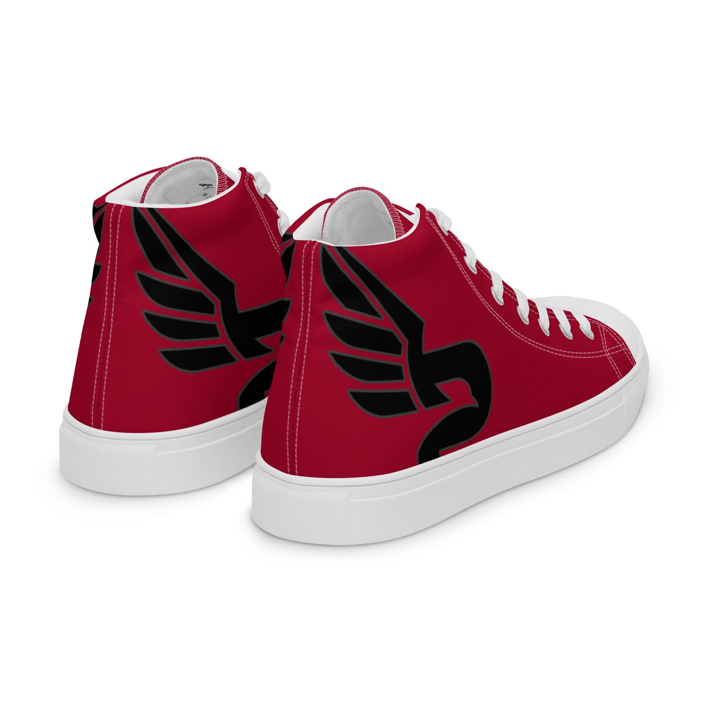 Men’s PWRF Brand Logo on Red High Top Canvas Shoes