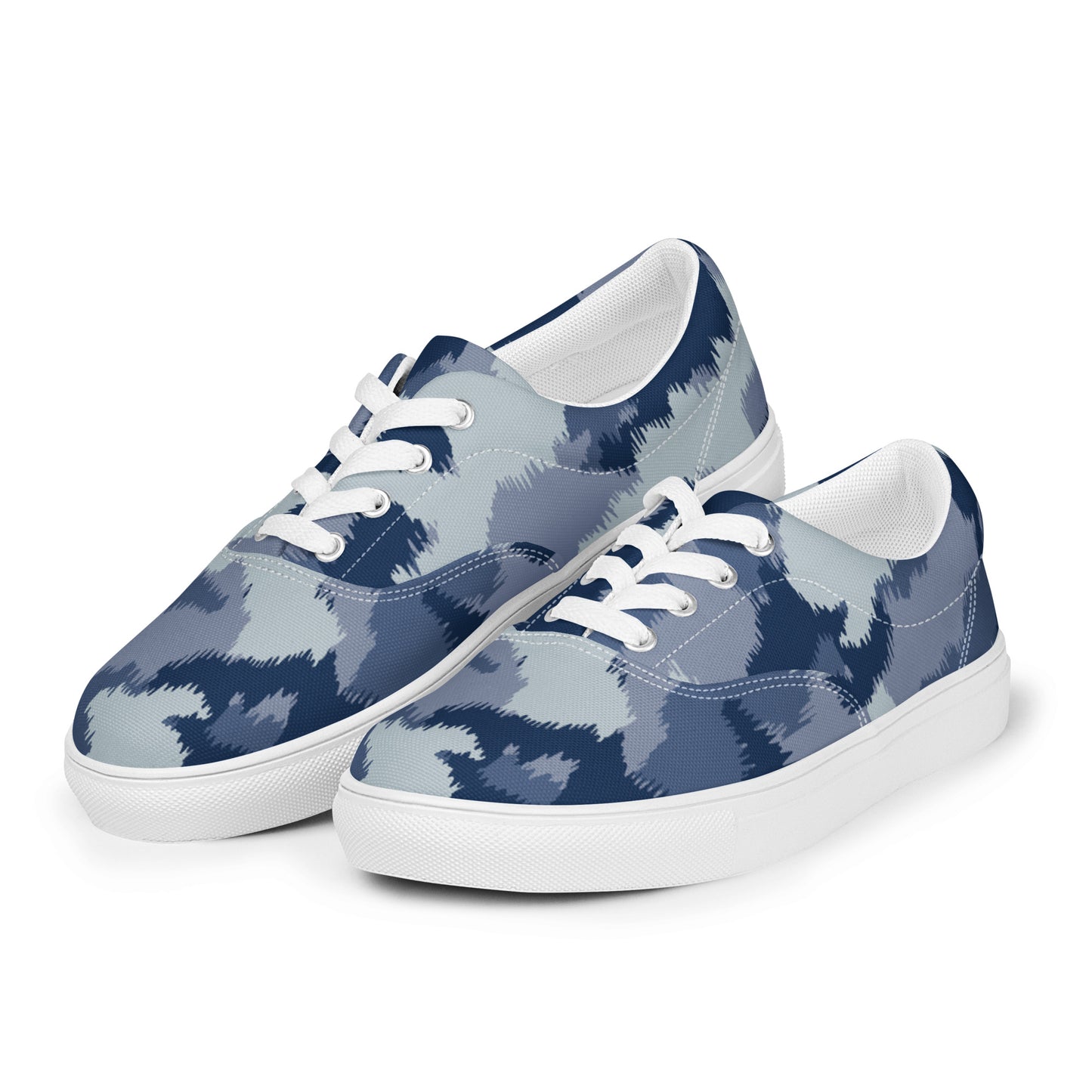 Men's PWRF Brand Blue & Grey Men’s Lace-up Canvas Shoes