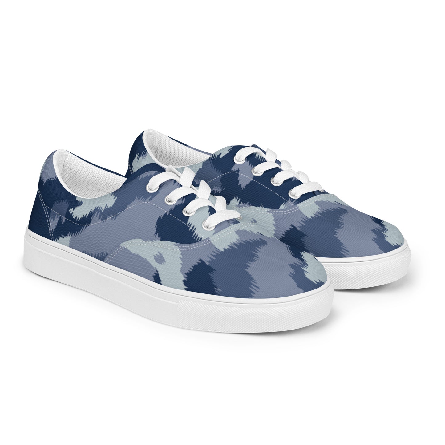 Men's PWRF Brand Blue & Grey Men’s Lace-up Canvas Shoes