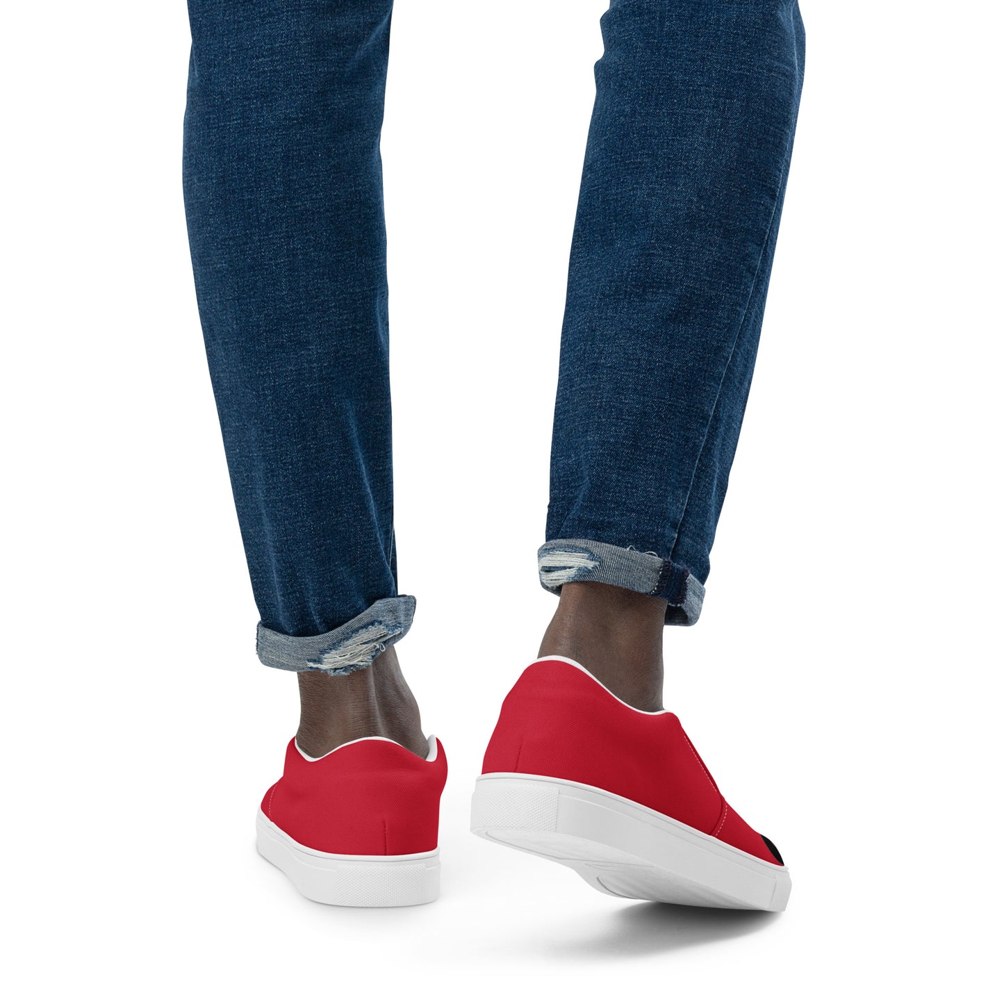 Men’s PWRF Brand Logo on Red Slip-on Canvas Shoes