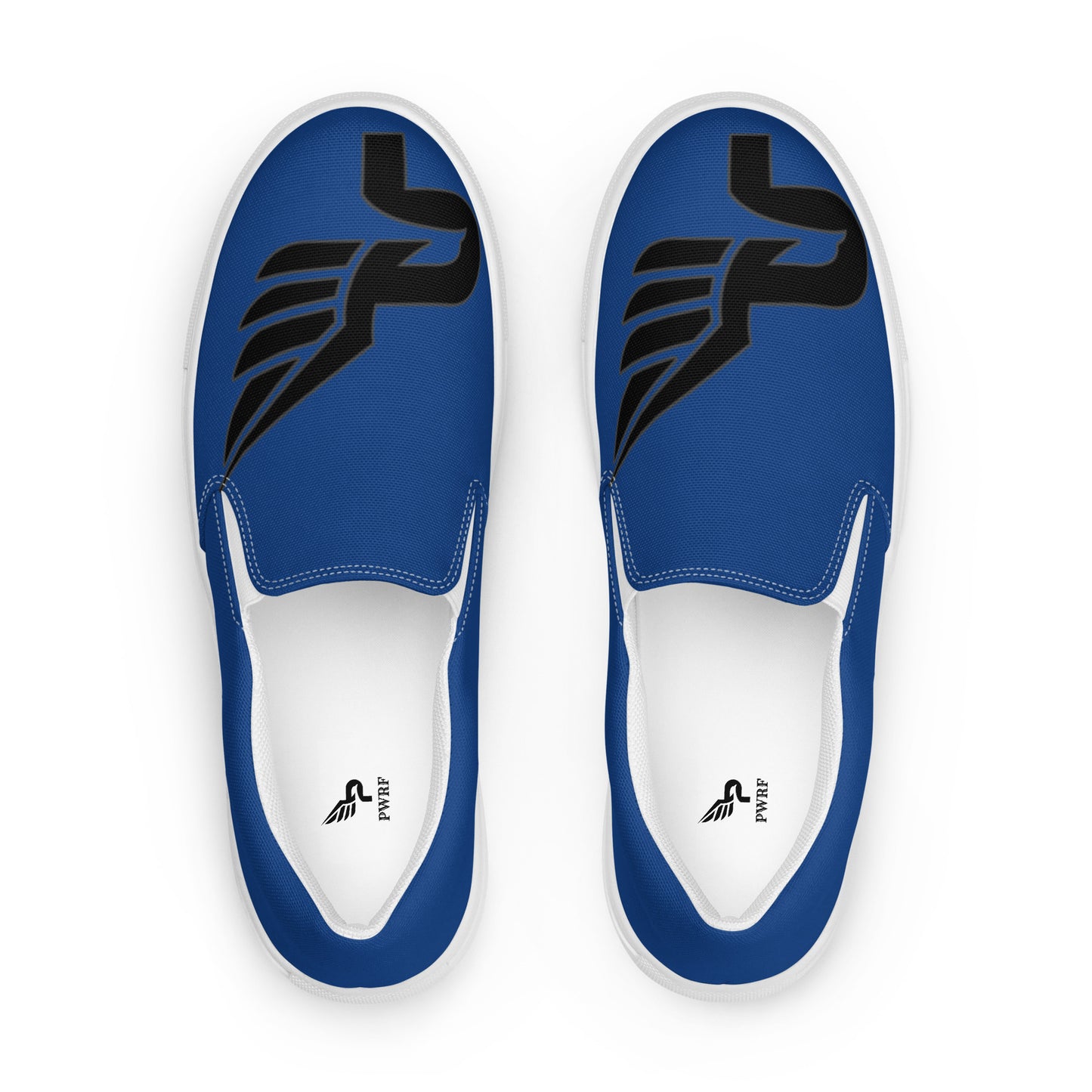 Men’s PWRF Brand Logo on Blue Slip-on Canvas Shoes