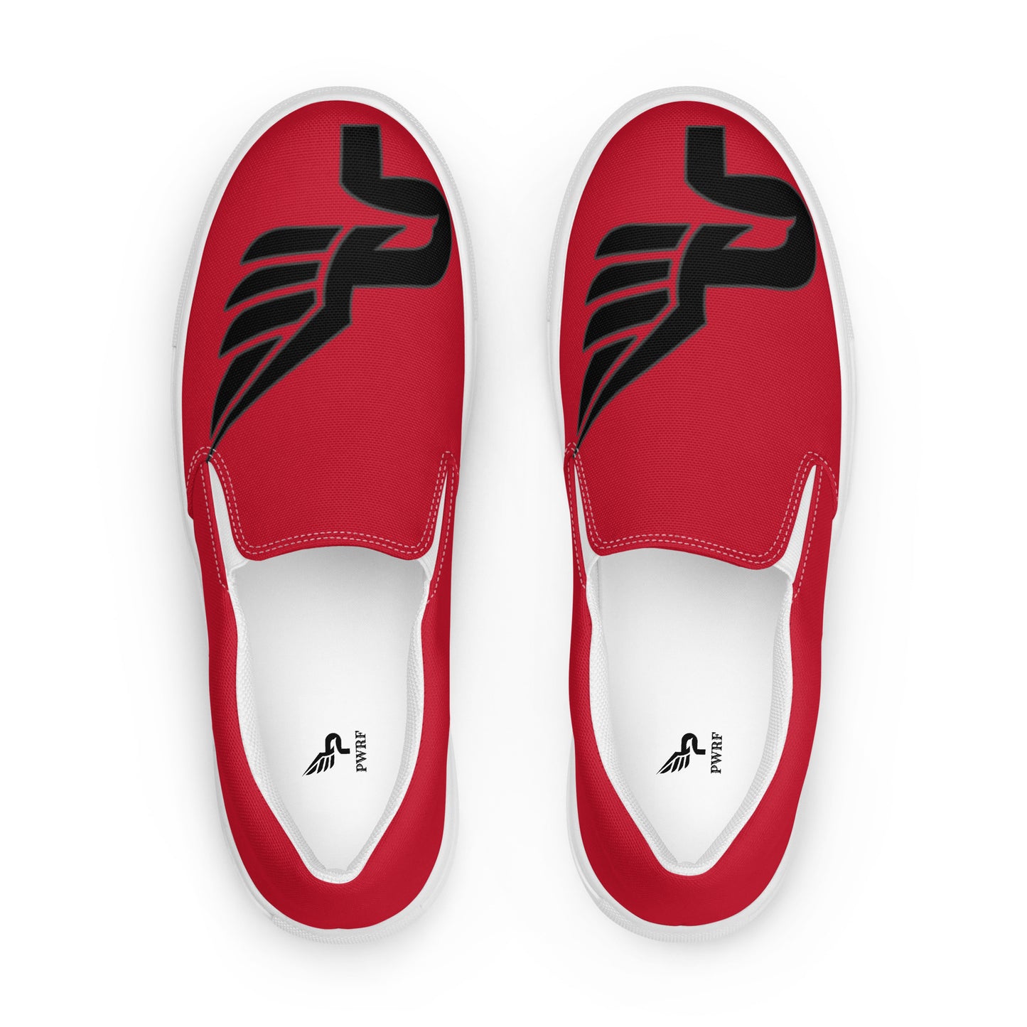 Men’s PWRF Brand Logo on Red Slip-on Canvas Shoes