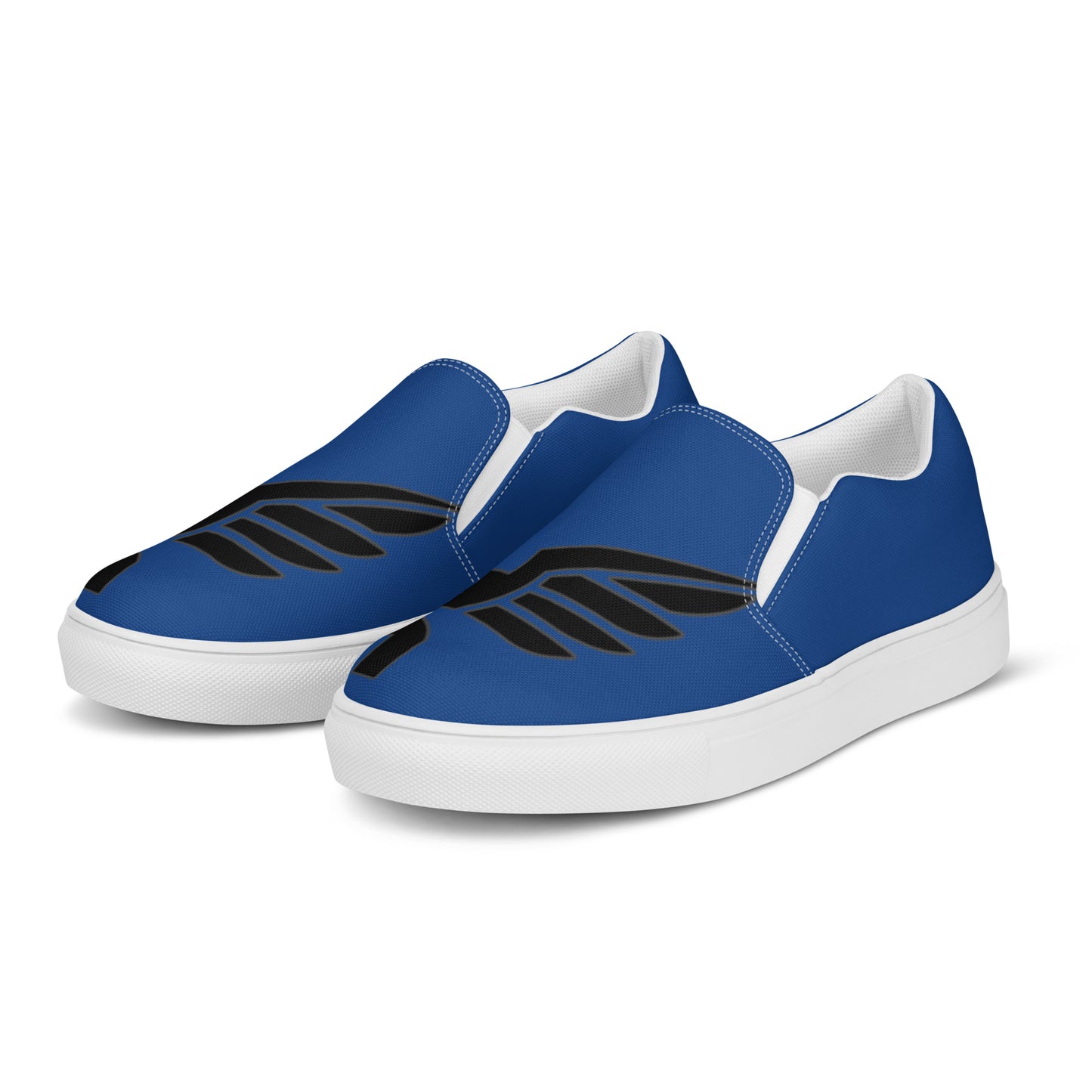 Men’s PWRF Brand Logo on Blue Slip-on Canvas Shoes