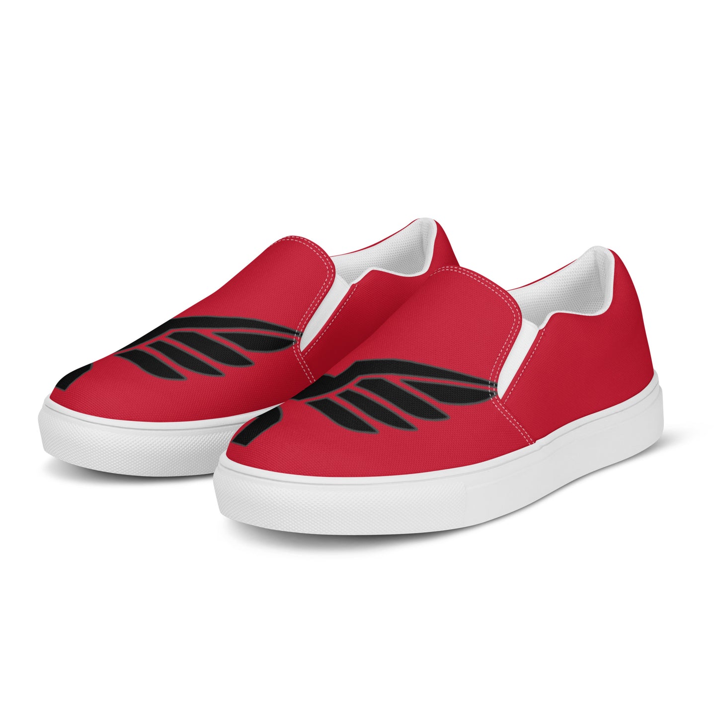 Men’s PWRF Brand Logo on Red Slip-on Canvas Shoes