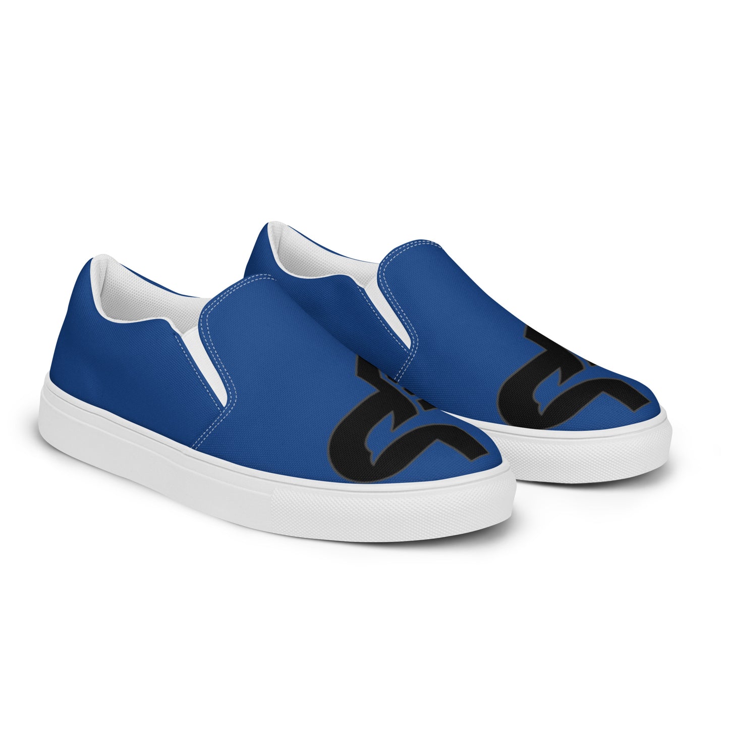 Men’s PWRF Brand Logo on Blue Slip-on Canvas Shoes