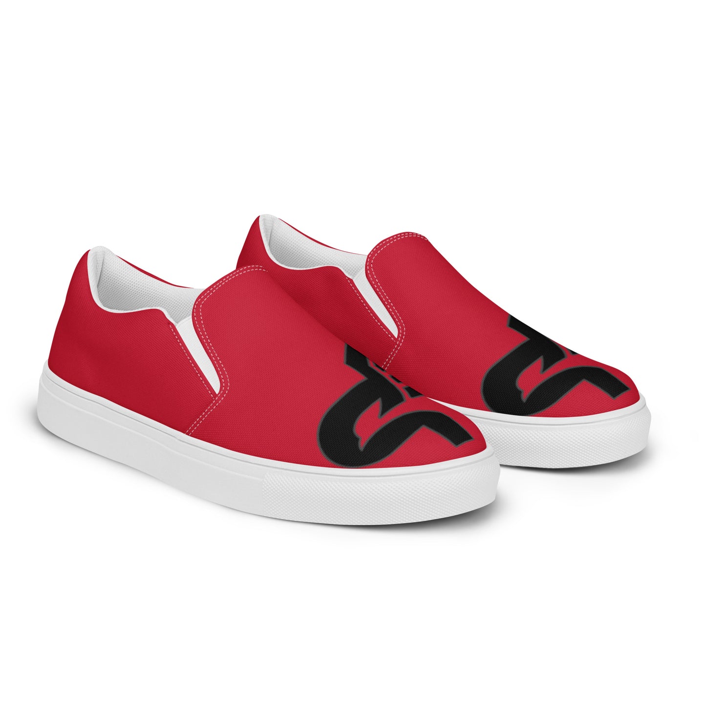 Men’s PWRF Brand Logo on Red Slip-on Canvas Shoes