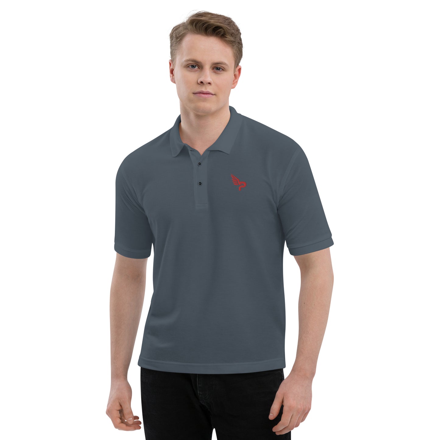 Men's Premium Polo Red Logo