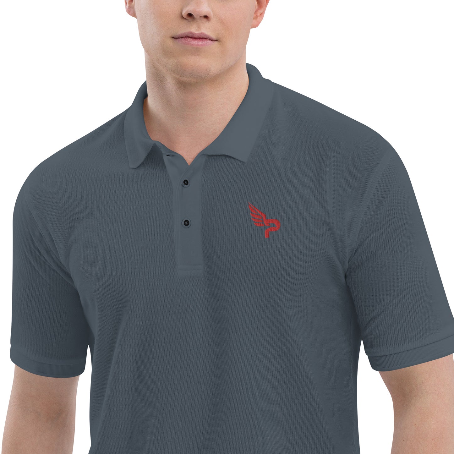 Men's Premium Polo Red Logo