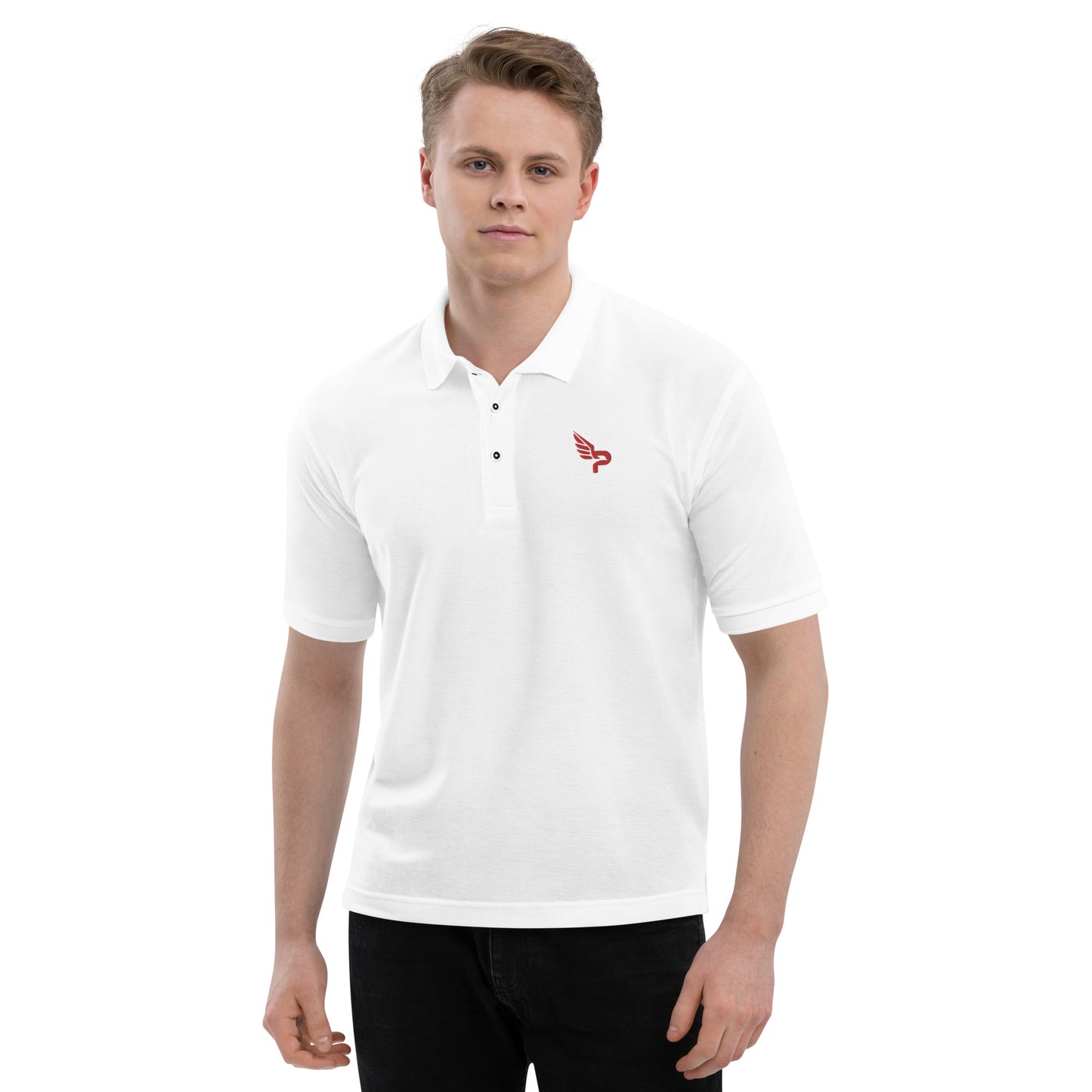 Men's Premium Polo Red Logo