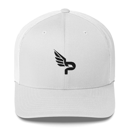 PWRF Brand Black Logo Trucker Cap