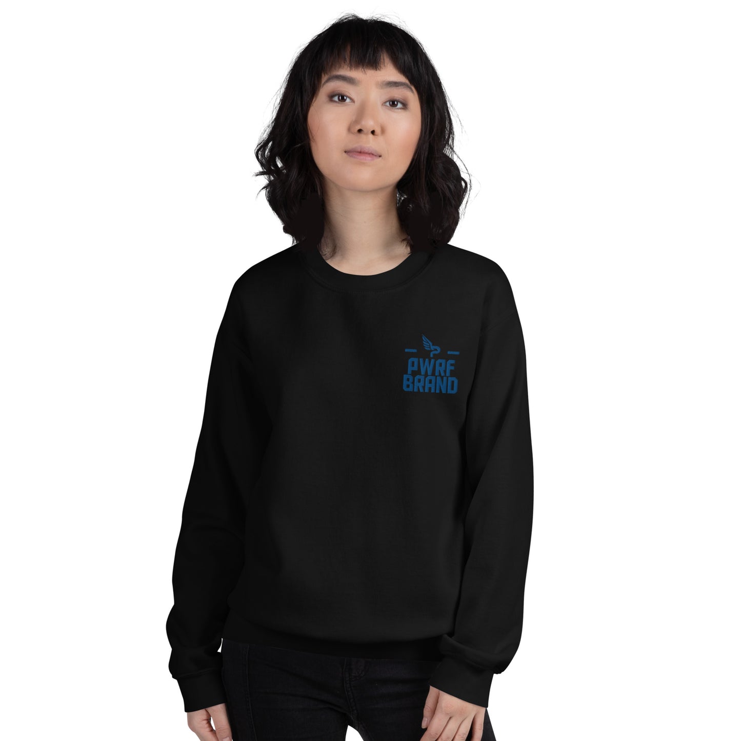 Women's PWRF Brand Blue Embroidered Unisex Sweatshirt